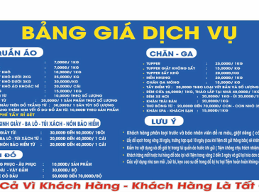 BẢNG GIÁ DỊCH VỤ 
